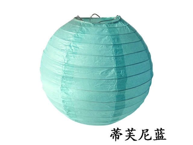 12Pcs Plain Tiffany Blue Round Paper Lantern Wedding Favor 15cm