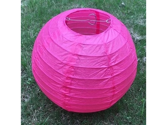 12Pcs New Plain Hot Pink Round Paper Lantern Wedding Favor 15cm