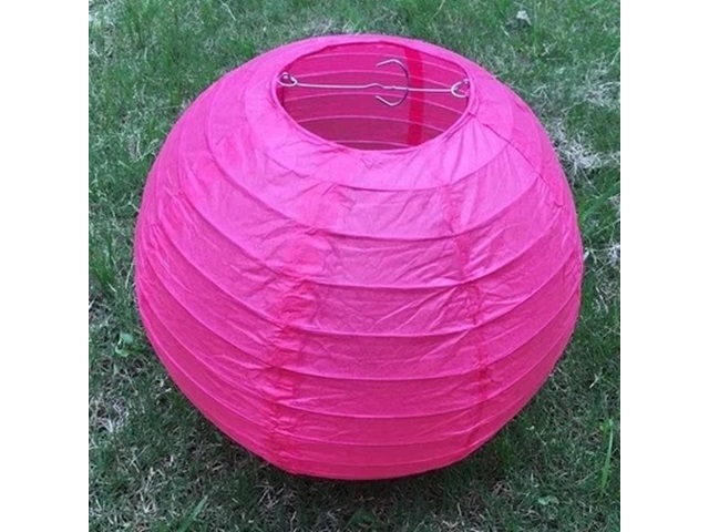 12Pcs New Plain Hot Pink Round Paper Lantern Wedding Favor 15cm - Click Image to Close