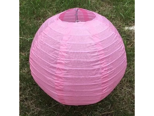 12Pcs New Plain Pink Round Paper Lantern Wedding Favor 15cm