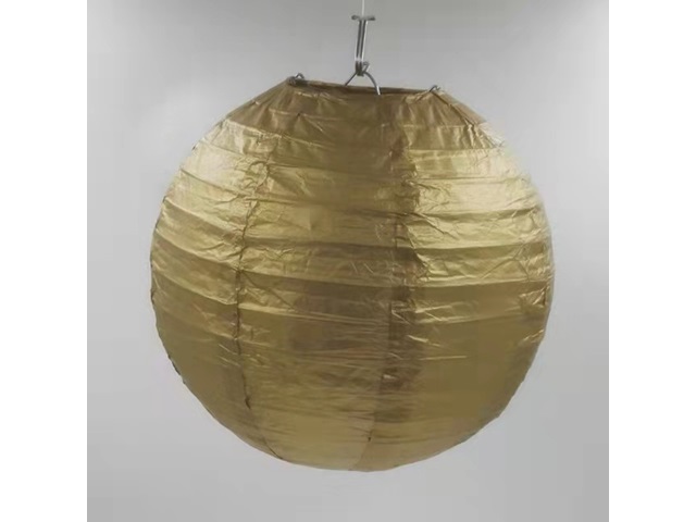 12Pcs New Plain Golden Round Paper Lantern Wedding Favor 15cm