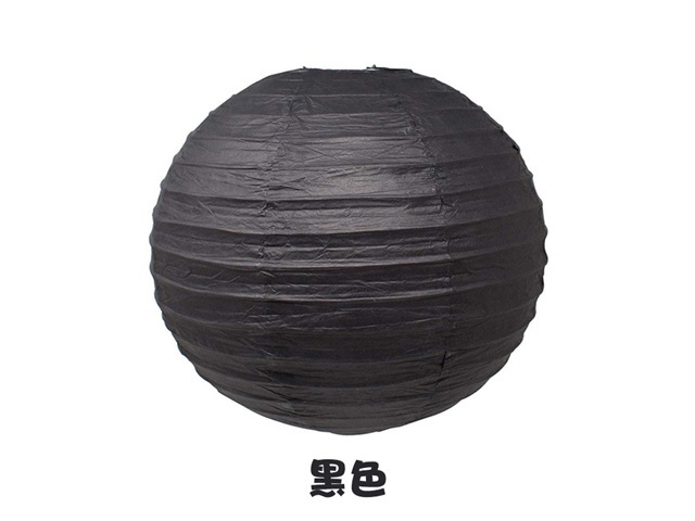 12Pcs New Plain Black Round Paper Lantern Wedding Favor 15cm