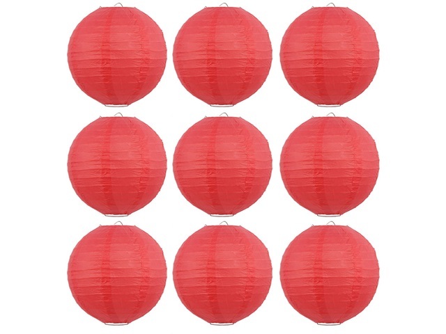 12Pcs New Plain Red Round Paper Lantern Wedding Favor 25cm 12Pcs New Plain Red Round Paper Lantern Wedding Favor 25cm