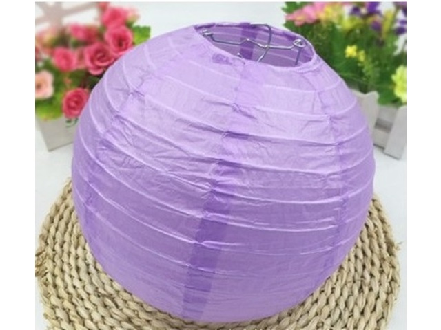 12Pcs New Plain Purple Round Paper Lantern Wedding Favor 25cm - Click Image to Close