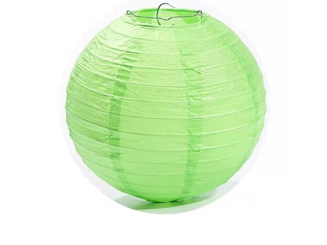 12Pcs New Plain Green Round Paper Lantern Wedding Favor 25cm - Click Image to Close