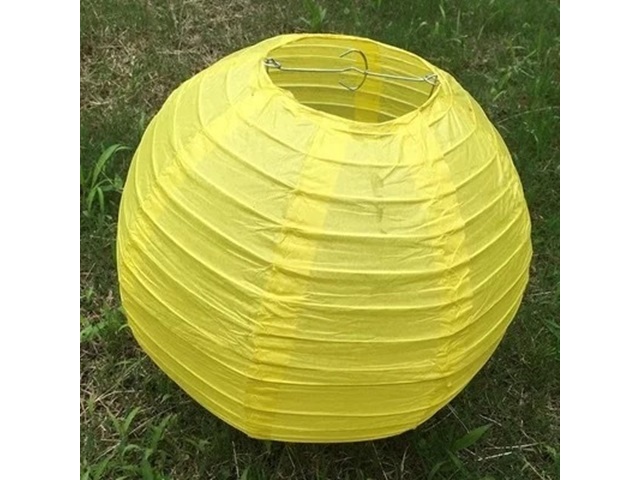 12Pcs New Plain Yellow Round Paper Lantern Wedding Favor 25cm - Click Image to Close