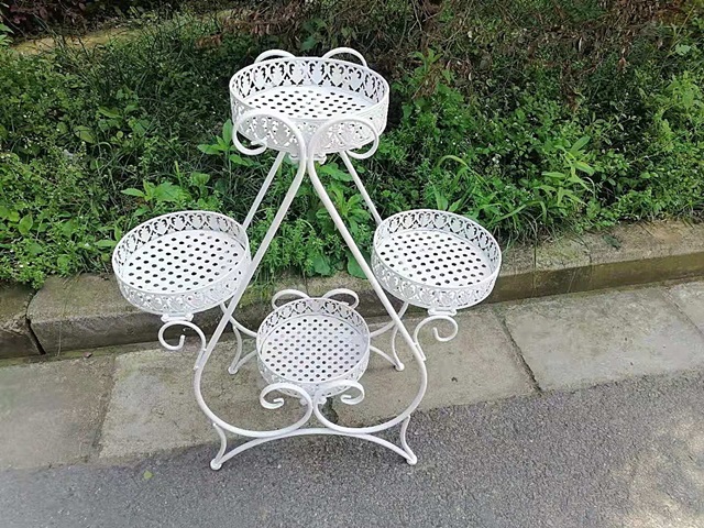 1Set 4-Layers White Flower Plant Display Stand Holder Home - Click Image to Close