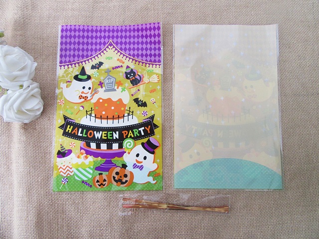 12Packs x 4Pcs Halloween Party Snack Bags Loot Bags Trick Bag - Click Image to Close