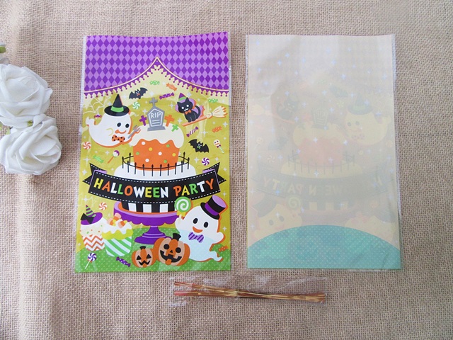 12Packs x 4Pcs Halloween Party Snack Bags Loot Bags Trick Bag