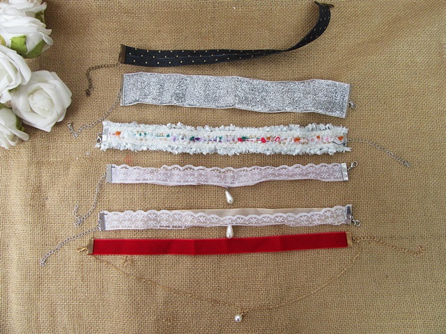 20Pcs Velvet Lace Etc Necklace Choker Metal Locked 20Pcs Velvet Lace Etc Necklace Choker Metal Locked