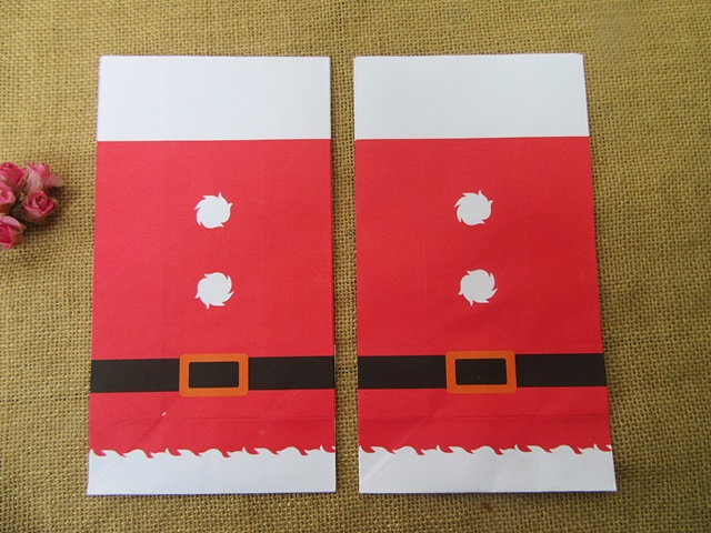 2x6Pcs Santa Snack Loot Bags Paper Cookies Candy Bags - Click Image to Close