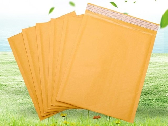 12Pcs Yellow Kraft Padded Post Bubble Bag Lined Mailers 21.5x28