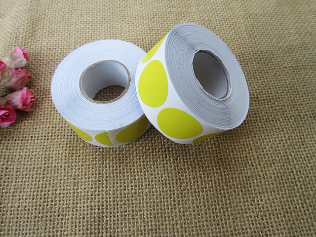 12Rolls x 500Pcs Round Dot Stickers Circle Labels - Yellow - Click Image to Close