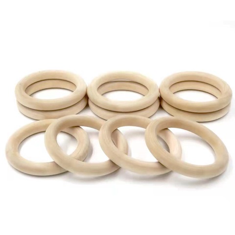 20Pcs 55mm Wooden Rings Unfinished Teething Ring Or Craft Toss - Click Image to Close