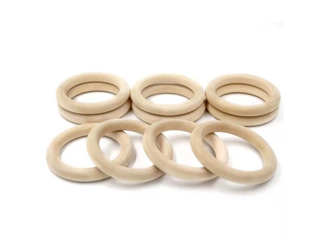 20Pcs 55mm Wooden Rings Unfinished Teething Ring Or Craft Toss