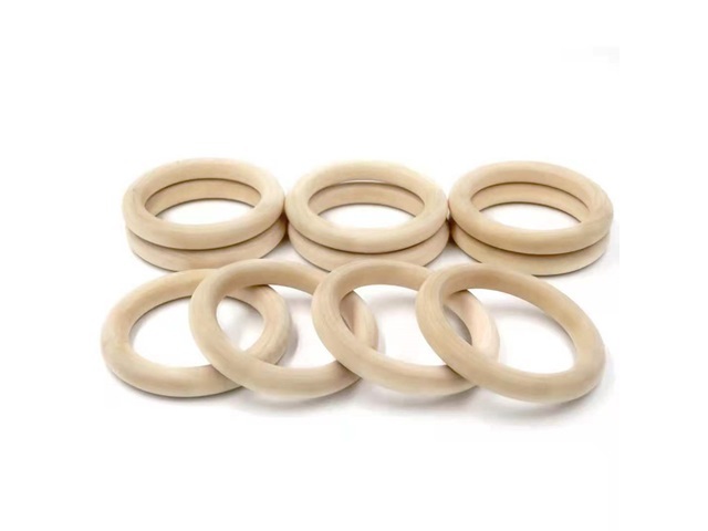 20Pcs 55mm Wooden Rings Unfinished Teething Ring Or Craft Toss - Click Image to Close