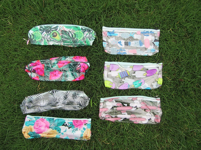 12Pcs Cute Pencil Case Zipper Bag Makeup Bag Random Design - Click Image to Close