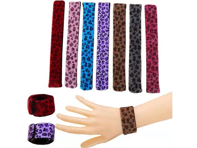 24Pcs Velvet Felt Reflective Magic Ruler Slap Band Bracelets Mix - Click Image to Close