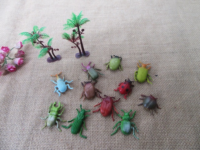 6Packs Insects Toys Collectible Insect Plastic Toys Assorted