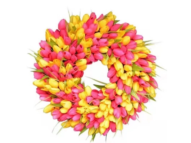 1Pc Tulip Wreath Garland Home Garden Decoration - Click Image to Close