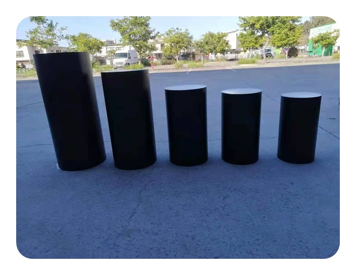 1Set x 5Pcs Black Round Plinth Cylinder Pedestal Wedding Display - Click Image to Close