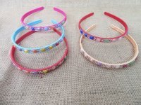 12Pcs Beaded Headbands Hair Band Hair Loop 10mm Wide Mixed
