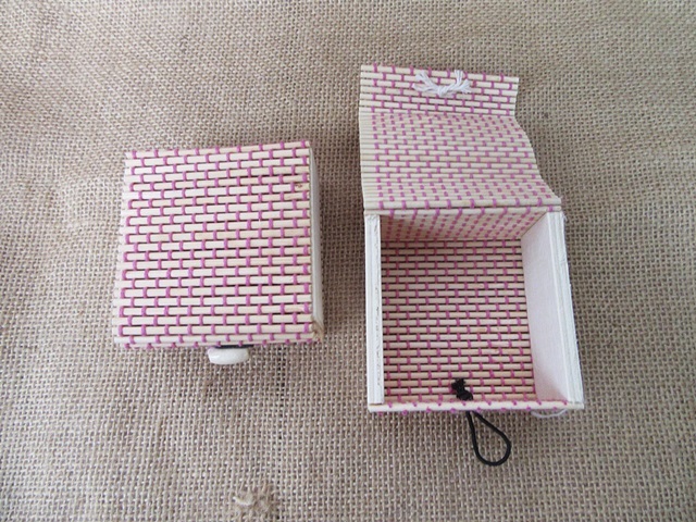 6Pcs Bamboo Jewellery Display Cases Multi Purpose Gift Box Stora