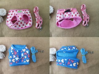 4Sets Soft Padded Mesh Pet Walking Harness Leash Harnesses Vest