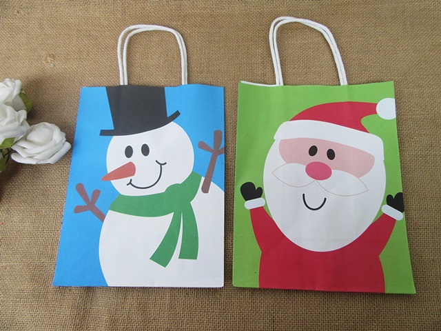 24Pcs Christmas Theme Paper Gift Carry Shopping Bag Assorted - Click Image to Close