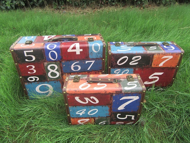 1Set 3in1 Letter or Number Vintage Suitcase Cabinet Organiser - 1Set 3in1 Letter or Number Vintage Suitcase Cabinet Organiser -