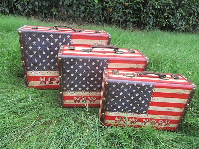 1Set 3in1 Vintage Suitcase Cabinet Organiser - New York Or Londo 1Set 3in1 Vintage Suitcase Cabinet Organiser - New York Or Londo