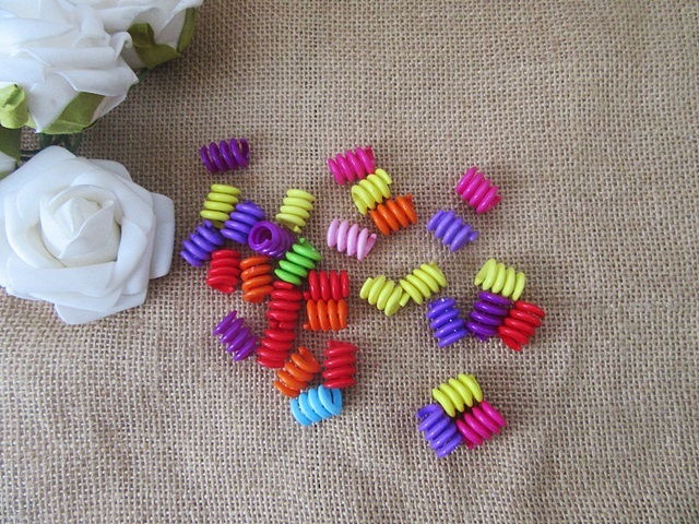 400Pcs Spiral Plastic Beads Dreadlock Hair Braid Cuff Hair - Click Image to Close