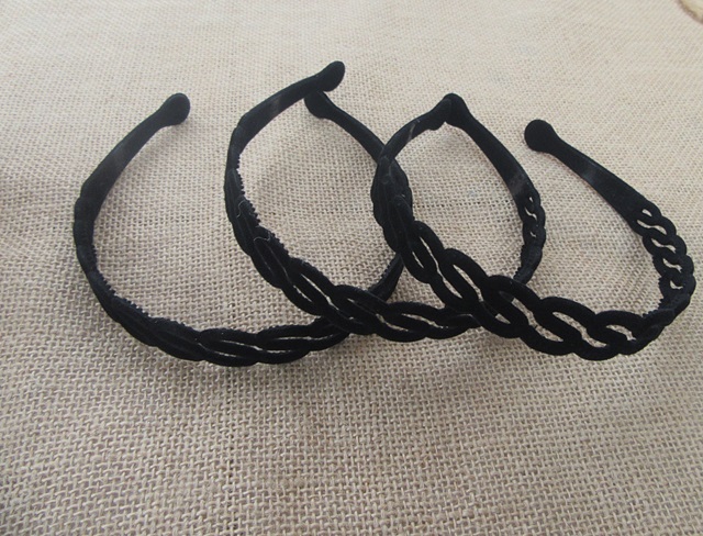 12Pcs New Fashion Black Headbands Hair Band Hair Hoop 2cm - Click Image to Close