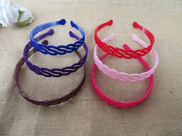 12Pcs Velvet Cover on Headband Hair Band Hair Hoop 2cm - Click Image to Close