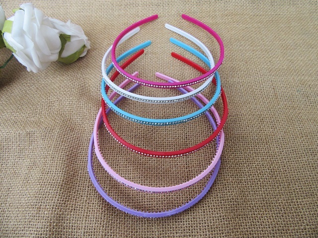 12Pcs New Thin Headbands Hair Band Hair Loop 5mm Mixed Color - Click Image to Close