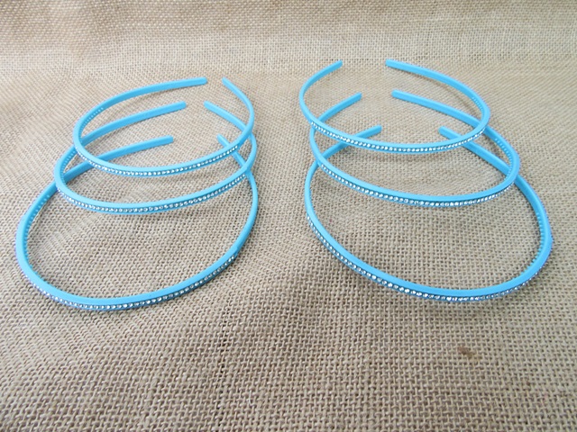 20Pcs New Blue Thin Headbands Hair Band Hair Loop 5mm - Click Image to Close
