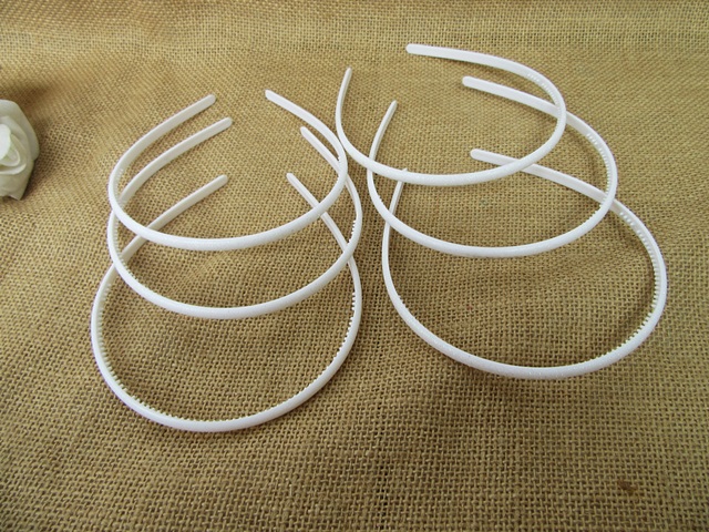 12Pcs New White Thin Headbands Hair Band Hair Loop 5mm - Click Image to Close