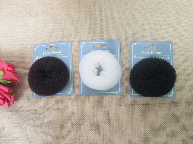 12Pcs Ring Style Bun Chignon Hair Donut Bun Maker Mixed Color - Click Image to Close