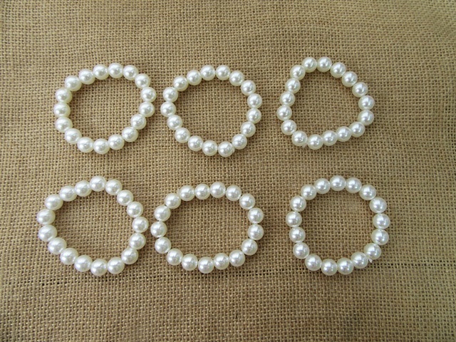 12Pcs Simulated Pearl Beads Elastic Bracelets Jewellery - Click Image to Close