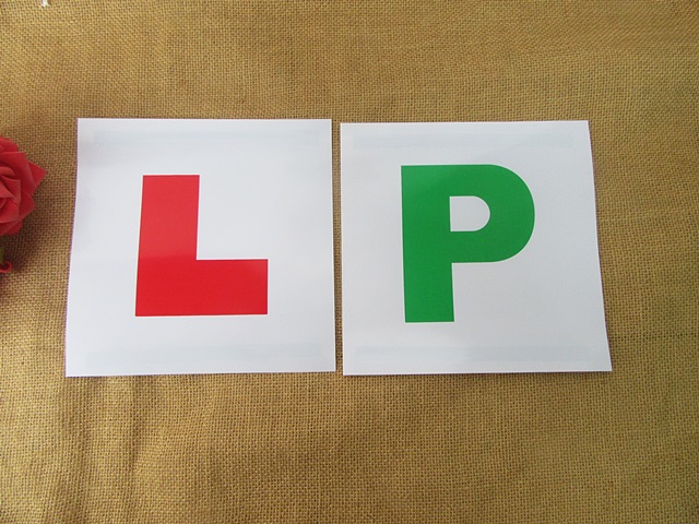 6Sheets x 2Pcs Magnetic Learner L & P Letter Plates Car Driver - Click Image to Close