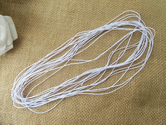 12Packs x 2Pcs Round White Sewing Elastic Cord Soft Strap