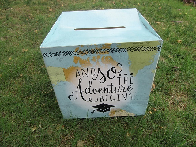 1Pc New Blue Flat Pack Grad Adventure Design Card Box - Click Image to Close