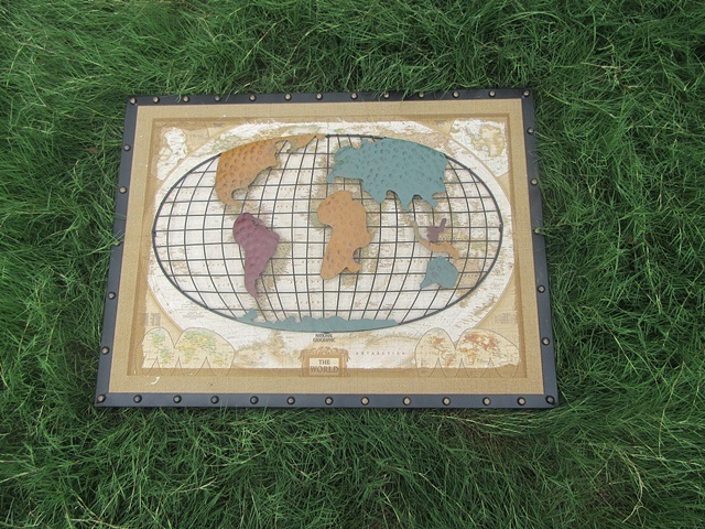 (image for) 1Pc Iron Wall Art World Globe Metal Mural Wall Hanging Home D?co