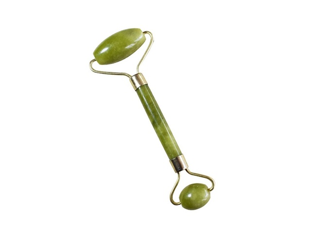 4Pcs Facial Beauty Massage Tool Green Jade Double Roller Face Th