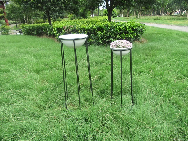 1Set x 2Pcs White & Black Modern Flower Plant Display Stand Hold