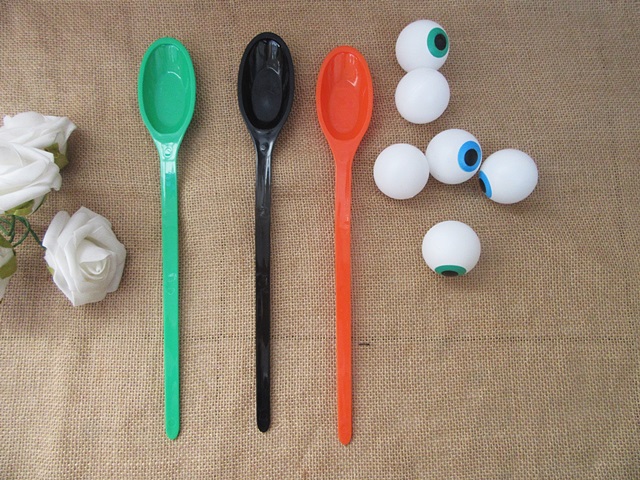6Sets Halloween Spoon Game Eyeball Spoon Relay Race Toy Mixed - Click Image to Close