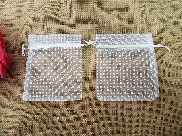 12Sheets x 4Pcs Organza Drawstring Gift Jewellery Pouch 11x13cm