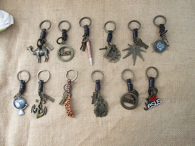 12Pcs Collectibles Key Chain Keyring Assorted Design - Click Image to Close