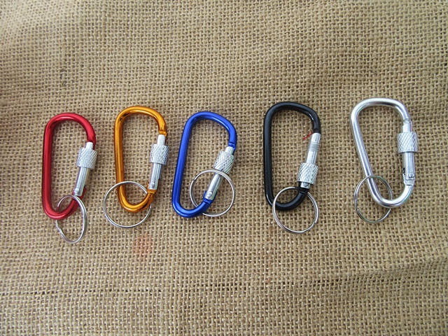 20Pcs Camping Aluminum Snap Hook Carabiner Key Rings/Keychains M - Click Image to Close