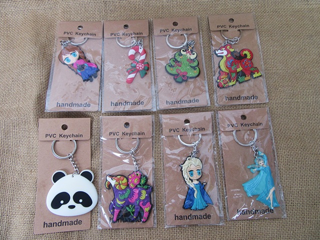 12Pcs Collectibles Handmade PVC Key Chain Assorted Design - Click Image to Close